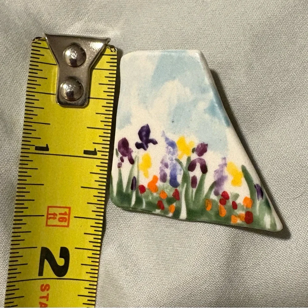 Hand Painted Clay Brooch